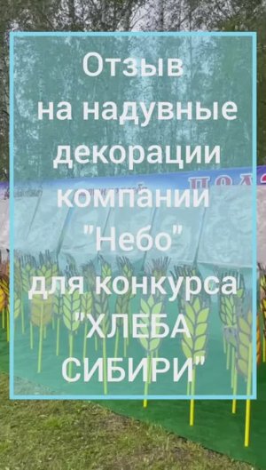 Отзыв на надувные фигуры от компании "Небо" для конкурса "Хлеба Сибири" в Новосибирской области