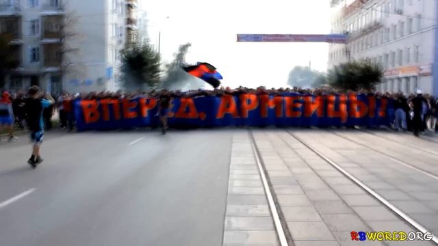 Проход фанатов ЦСКА в Нижнем Новгороде