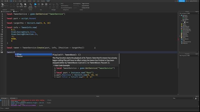 Roblox Studio Tutorial 1 - TweenService and it's Functions