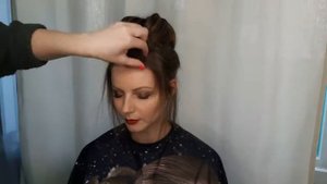 Экспресс прическа, высокий пучек