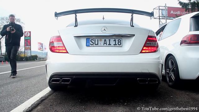 Mercedes-Benz C63 AMG BLACK SERIES - Revs, Acceleration - 1080p HD смотреть онлайн