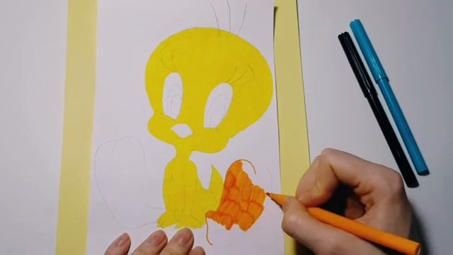Рисуем птичку Твити Пай | How to Draw Tweety Bird смотреть онлайн