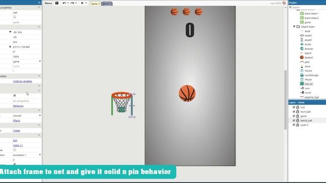 Make Dunk hoop game Construct 3 Tutorial ketch app game смотреть онлайн