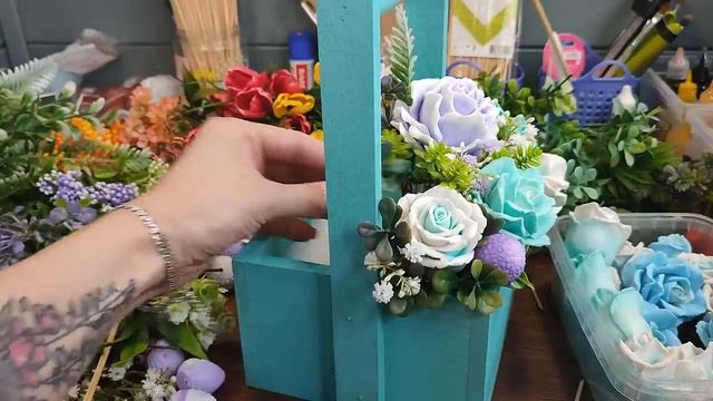 Букет из мыла в деревянном ящике ? Мыльные букеты от ТакКруто