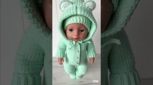 Вязаный комбинезон крючком для кукол baby born