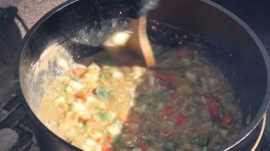 Turkey Chili Verde Cooked In The Dutch Oven On The Weber Kettle