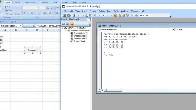 Area of Triangle with VBA excel смотреть онлайн