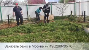 Монтаж винтовых свай под баню 6*2.3