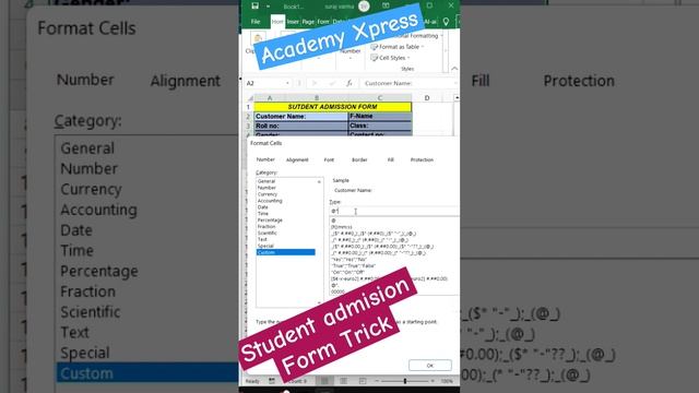 Amazing Trick In Excel For Student Admision Form #shortsfeed #ytviral #subscribe #youtubesearch