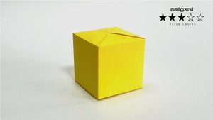 Бумажный кубик из листа бумаги. Оригами подробный видео урок.★★★☆☆