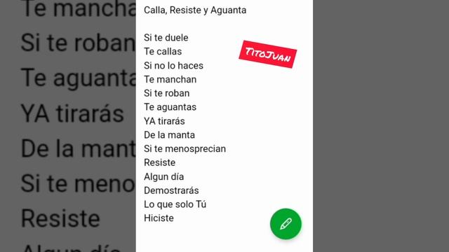 Calla, Resiste y Aguanta / TitoJuan