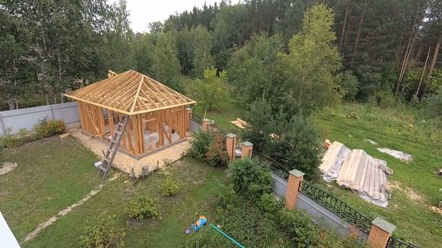 Баня Каркас 29.07.20 Стойки под угловые стропила смотреть онлайн