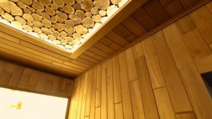 Невероятная печь Ферингер с отделкой из окаменевшего дерева! Парная с гималайской солью