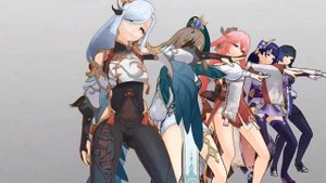 【Genshin Impact: MMD】Raiden Ei × Yae Miko x Shenhe x Lisa x Yelan【ANTIFRAGILE】