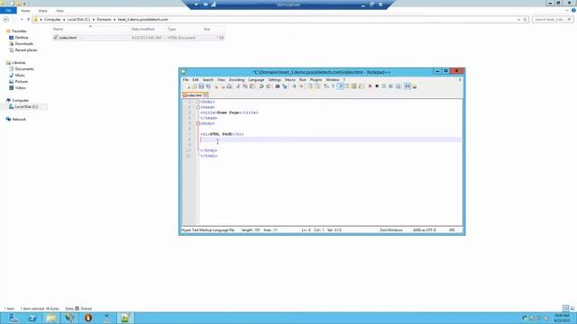 Creating first PHP file - PHP/MySQL Tutorial Video 6 of 46