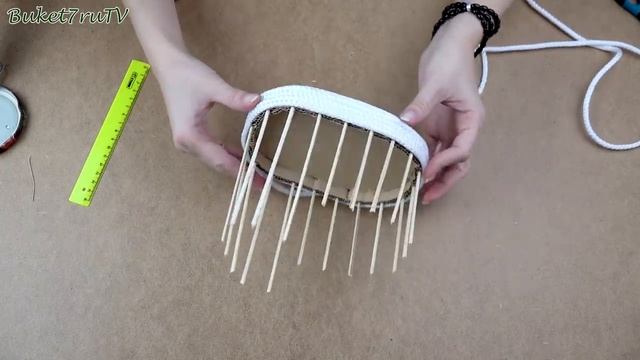 БЕЛЬЕВОЙ ШНУР + ДЕРЕВЯННЫЕ ШПАЖКИ. Идея поделки на Новый Год. Сани своими руками.