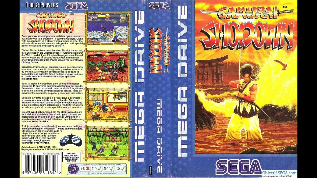Sega Mega Drive 2 (Smd) 16-bit Samurai Shodown / Тень Самурая Полное Прохождение / Long Play