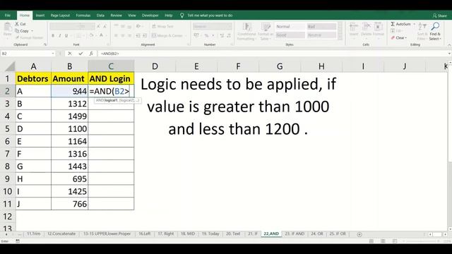 MS Excel Trick 00028 AND Function In Excel Function (100 Mints 100 Function Series)