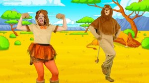 Песня льва - Какой звук издает Лев Звуки животных джунглей Песня для детей
