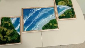 модульная картина из эпоксидной смолы и стабилизированного мха