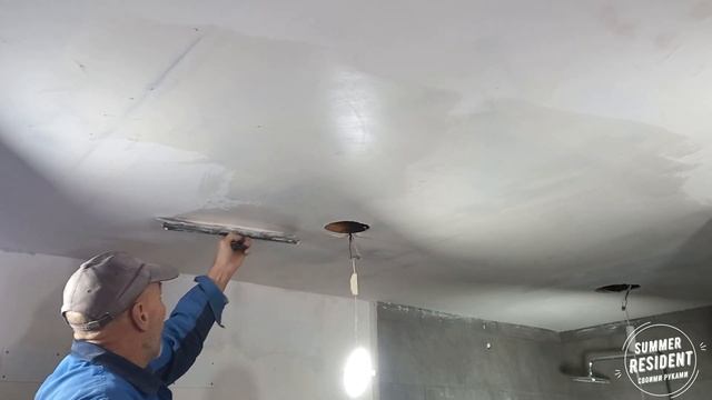 Серый потолок! Своими рукам подготовка, шпаклевка и окраска.. смотреть онлайн