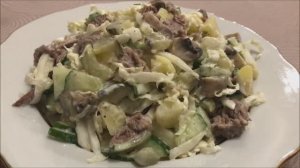 Сумасшедший салат с говядиной и огурцами! Гости будут есть только его