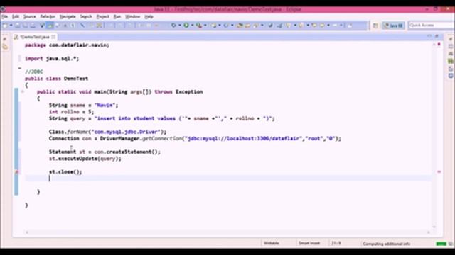 Java JDBC Prepared Statement смотреть онлайн