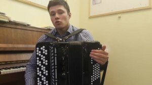Обучение игре на баяне. Упражение на левой клавиатуре 1.