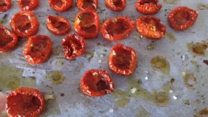 Супер вкусные вяленые помидоры дома.Как сушить  и вялить помидоры дома в духовке. Вяленые овощи.