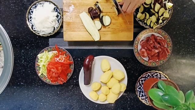Жаркое с баклажанами / Рецепт / Узбекская кухня