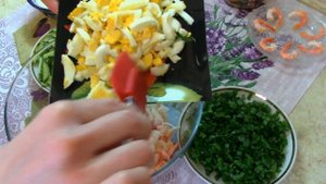Салат "Бриз" с Морепродуктами. Салат с кальмарами и креветками. Салат морской. 161