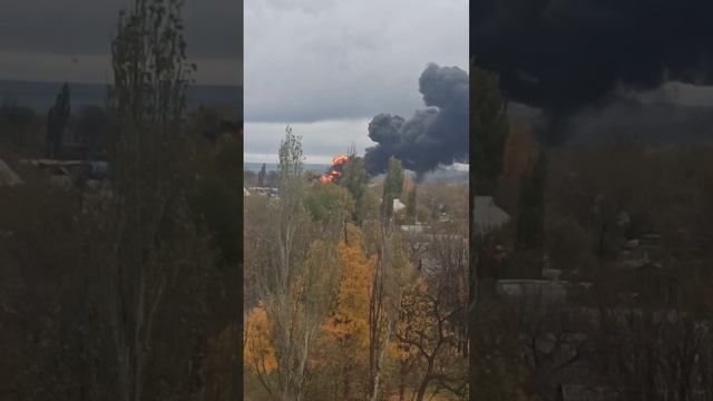 ВСУ снова нанесли удар по цистернам с топливом в Шахтерске.