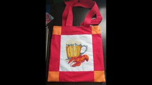 Пивной шоппер с вышивкой.