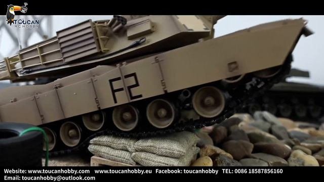 Henglong 1/16 TK7.0 USA M1A2 Abrams Rc Tank 3918 Plastic Tracks, Wheels, 360 Degrees Panoramic Sigh