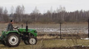 Минитрактор Синтай 220 вспашка земли