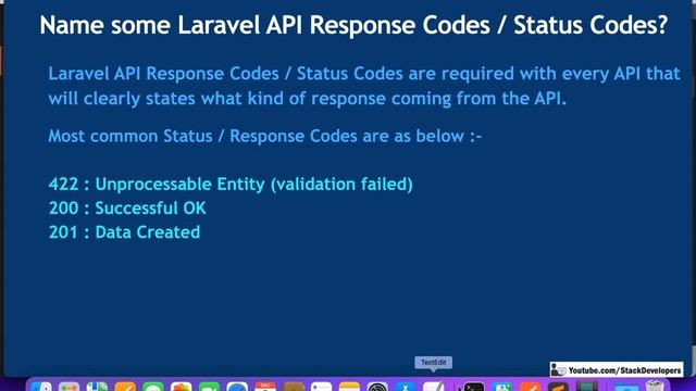 #14 Laravel Interview Questions | Laravel API Response Codes Questions | Validations Questions
