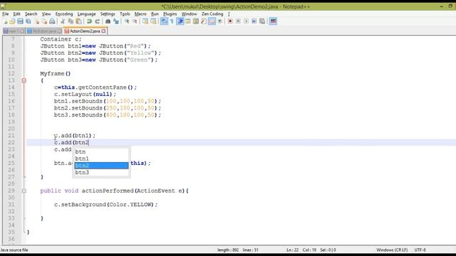 #6.2Java Swing Tutorial | JButton Events part-2 | How to handle multiple button events in java swin смотреть онлайн