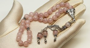 Мусульманские четки из розового кварца 01/33