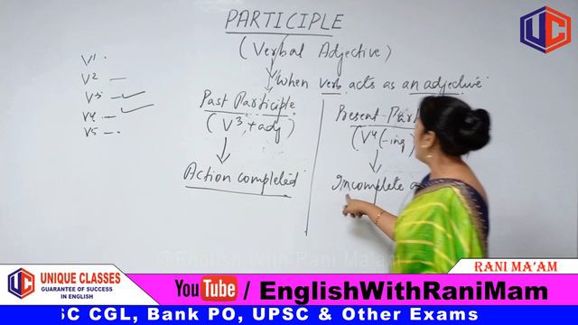 Participles in English Grammar | Present, Past and Perfect Perticiple in Hindi | English By Rani Ma смотреть онлайн