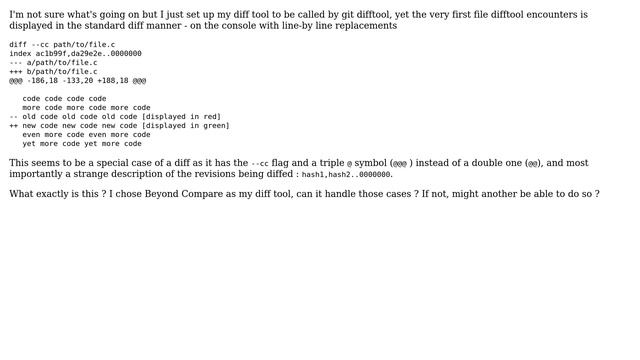 Git diff -cc mode won't be displayed by difftool смотреть онлайн