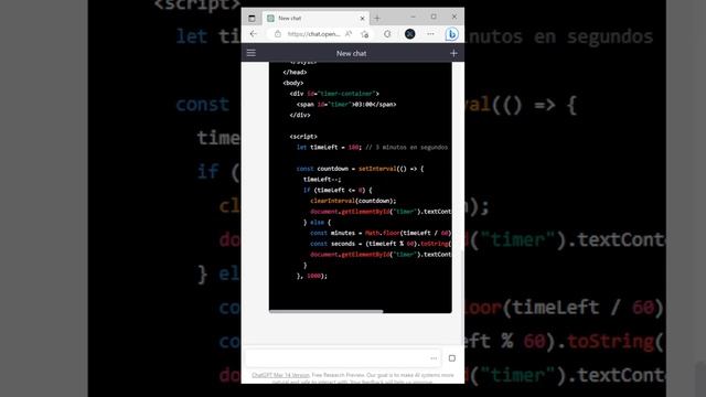 Creado un temporizador en JavaScript con ChatGPT