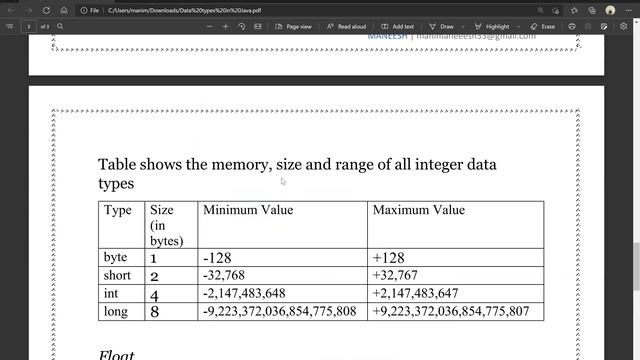 Data Types in Java | BSc 4th Sem | Computers Science |