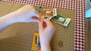 стираем и открываем 6 моментальных лотерейных билетов!!!