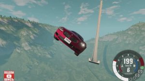 BeamNG Drive Спуск по рампе без тормозов на автомобиле! (BMW Z 4M) Мод патруль!