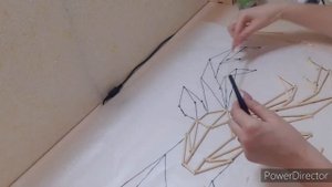 DIY НОВОГОДНИЙ ДЕКОР.  ПАННО "ГЕОМЕТРИЧЕСКИЙ ОЛЕНЬ" из деревянных шпажек
