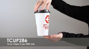 16 oz. Paper Cups With Lids | TCUP286