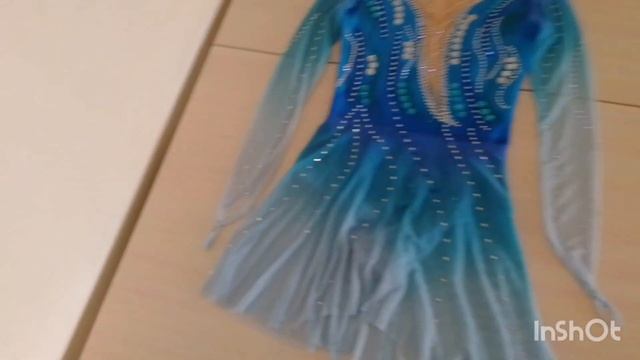 Пошив платья для фигурного катания. Голубое, градиент. смотреть онлайн