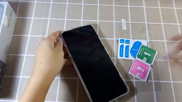 Tecno pova 3 + case + tempered glass + back film unboxing ( setup ) #tecnopova3unboxing