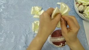 МК ИДЕАЛЬНЫЙ БАНТ НА НОВОГОДНИЙ ШАР!!!