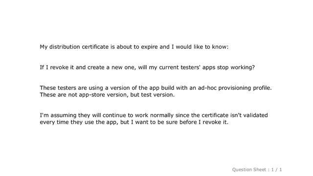 iOS : Renew  Revoke ios distribution certificates - effect on ad-hoc users